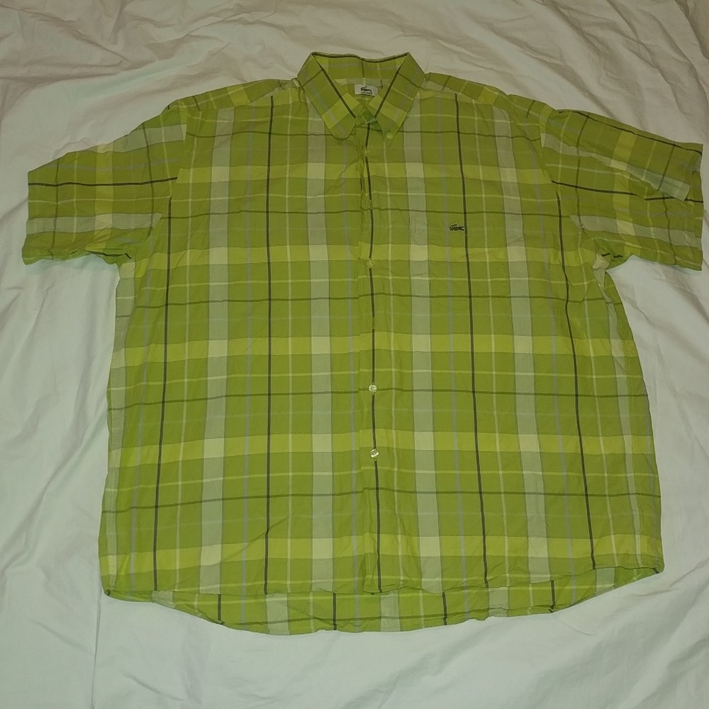 Mens Lacoste button down shirt sleeve shirt